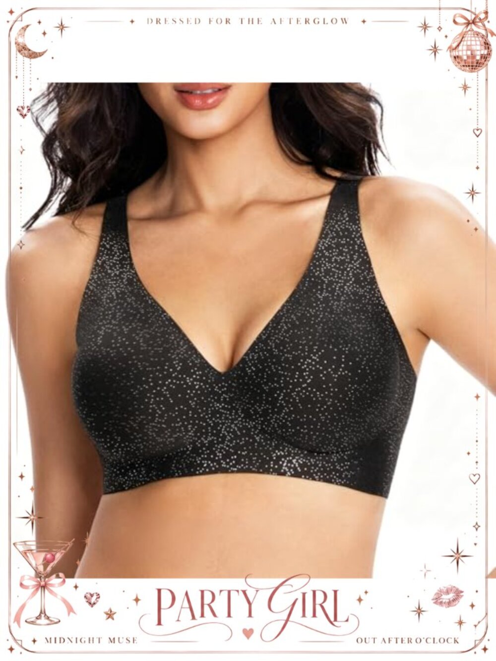 Women Seamless Wireless Push Up Bralette Plunge V-Neck Adjustable Bra